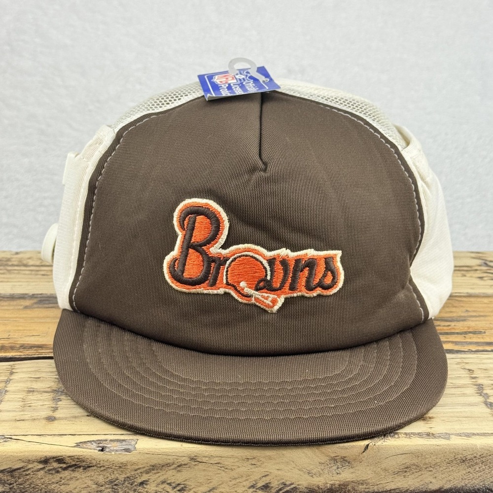 Cleveland Browns Hat Cap Snap Back Mens Brown White NFL Football Trucker‎ Radio